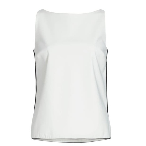 CHIARA BONI LA PETITE ROBE Vanesa Piping Sleeveless Blouse 12 - Picture 1 of 10